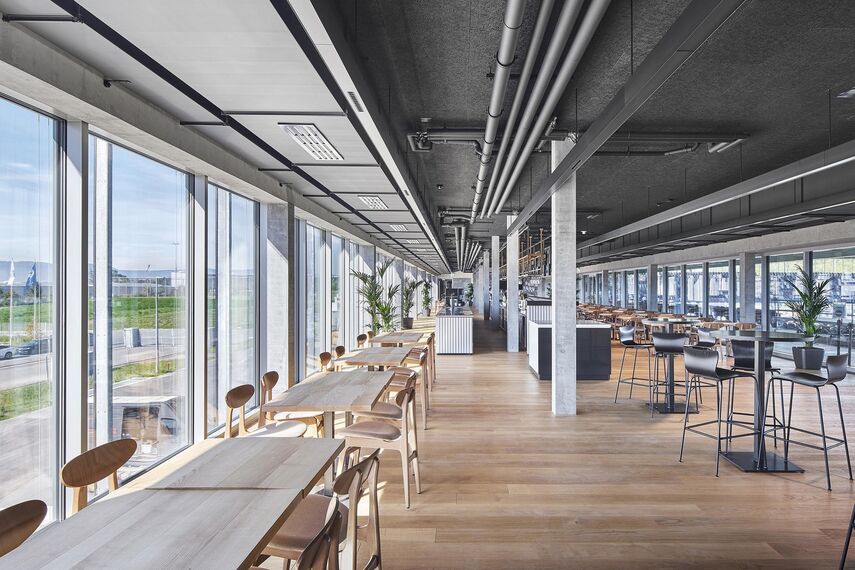 thermfix vario Facades, fuego light Windows, unico Doors, fuego light Doors and unico Windows - La Tuilière football stadium, Lausanne located in Lausanne, Switzerland