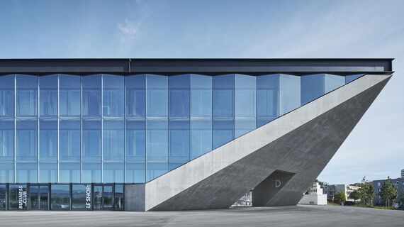 thermfix vario Facades, fuego light Windows, unico Doors, fuego light Doors and unico Windows - La Tuilière football stadium, Lausanne located in Lausanne, Switzerland